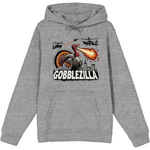 Turkey Gobblezilla Adult Long Sleeve Hoodie - 1 of 2