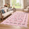 Garvee Boho Floral Area Rug Machine Washable Low Pile Soft Carpet for Living Room Scalloped Floral Runner Rug - 3 of 4