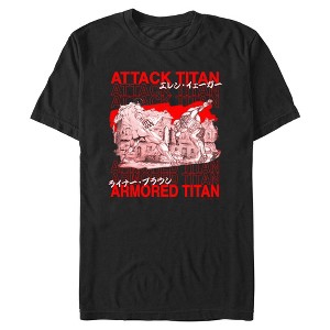 Mens Attack on Titan Titan Battle Scene T Shirt - 1 of 4