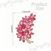 Unique Bargains Women's Flower Leaf Rhinestone Vintage Brooch Pin - 2 of 4