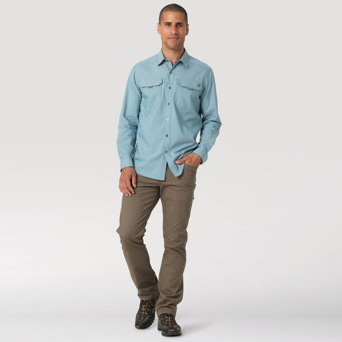 Wrangler Men's Atg Flannel Lined Straight Fit Five Pocket Pants - Khaki  40x30 : Target
