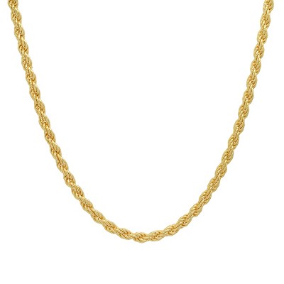 Mens 14k Gold THICK 3mm Rope Chain Necklace