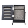 Slickblue Small Mirrored Jewelry Armoire, Black MDF Storage Box with Stands and Compartments for Accessories - 2 of 4
