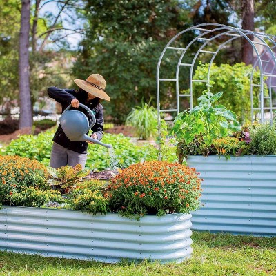 Sky Blue 17" Tall Modular Metal Outdoor Raised Garden Bed