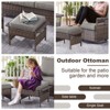 POCASSY Outdoor Ottomans Set of 2, All Wicker Rattan Patio Footrest Ottoman with Cushion - 3 of 4
