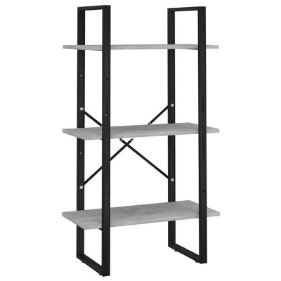vidaXL Engineered Wood Storage Shelf, Freestanding Scandinavian Style Metal Shelves
