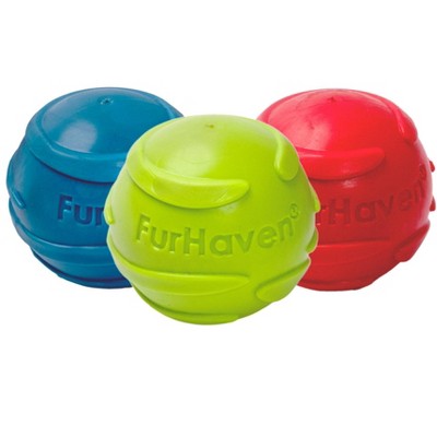 FurHaven Fetch N' Fun TPR Ball with Squeaker 3 Pack