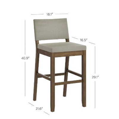 Linus Light Gray and Dark Brown Wood Bar Stool Set