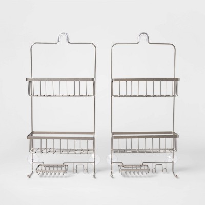 2pk Standard Shower Caddies Nickel - Made By Design™