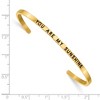 Chisel Stainless Steel Polished Yellow IP-plated and Enameled Crystal YOU ARE MY SUNSHINE 3mm Cuff Bangle - 3 of 4