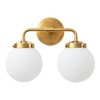 POWLIG 14.17-in 2-Light Gold Bathroom Light Fixtures Over Mirror Vanity Lighting with Milk White Glass Globe Shades - 2 of 4