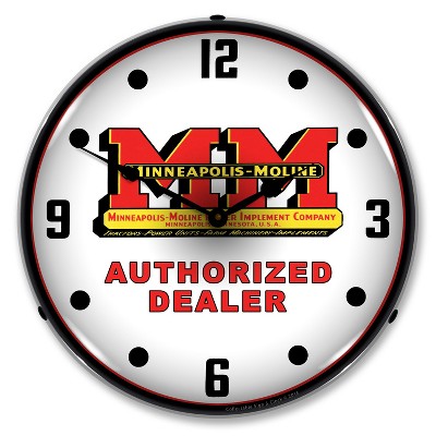 Collectable Sign & Clock | Minneapolis Moline LED Wall Clock Retro/Vintage, Lighted