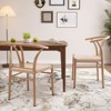 PAGED Dining Chairs Set of 2,Metal Wishbone Kitchen Chairs with Woven Rattan Seat,Chairs for Kitchen,Living Room,Dining Room,Natural - 2 of 4