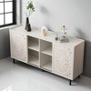 Mid Century Modern White Buffet Cabinet with Shelves, Living Room TV Stand and Decorative Sideboard for Dining Room or Kitchen Storage - 3 of 4
