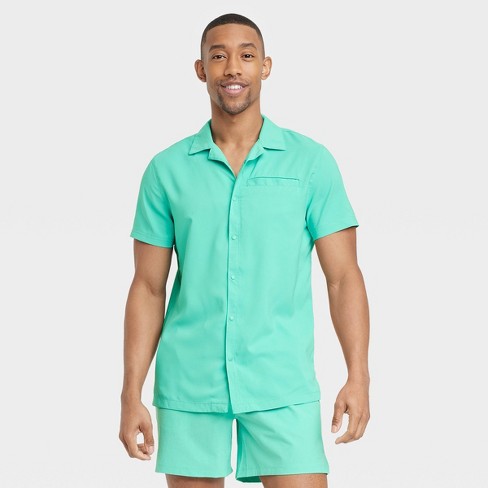Men's Short Sleeve Resort T-Shirt - All in Motion™ Aqua Green S
