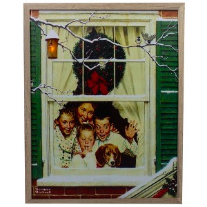 Northlight 19" Lighted Norman Rockwell 'Oh Boy! It's Pop with a New Plymouth' Christmas Wall Art - 1 of 4