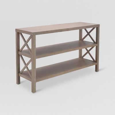 console table with shelves