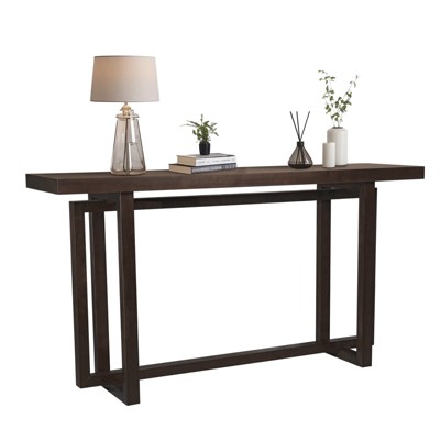 Vynxaria 59" Narrow Console Table - MDF Entryway Sofa Table for Hallway, Living Room, Foyer with Space-Saving Design
