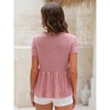 EXLURA Women's Summer Short Sleeve Peplum Babydoll Tops Cute V Neck T Shirts - 4 of 4