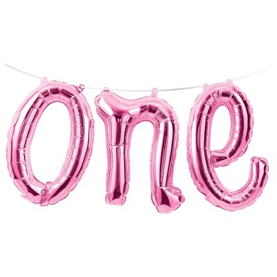 pink number 1 balloon