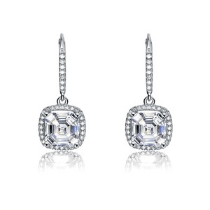 Guili Dazzling Glow Sterling Silver White Cubic Zirconia Radiant Earrings for a Brilliant, Glimmering Look That Adds a Touch of Luxury - 1 of 2
