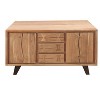 The Urban Port 40" Sideboard Buffet Console with 2 Cabinets Acacia Wood 3 Drawers Black Iron Base Brown/Black - 2 of 4
