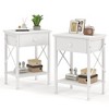 VECELO Modern X-Design Nightstand, End/Side Table with Fabric Drawer & Open Storage Shelves for Bedroom or Living Room - 4 of 4