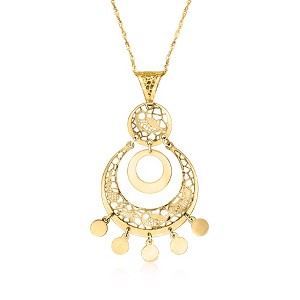 Ross-Simons Italian 14kt Yellow Gold Filigree Pendant Necklace Size - 1 of 4
