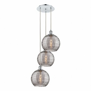 Athens Deco Swirl - 3 Light Cord Hung Multi Pendant In Industrial Style-35.63 Inches Tall and 16.5 Inches Wide - 1 of 1