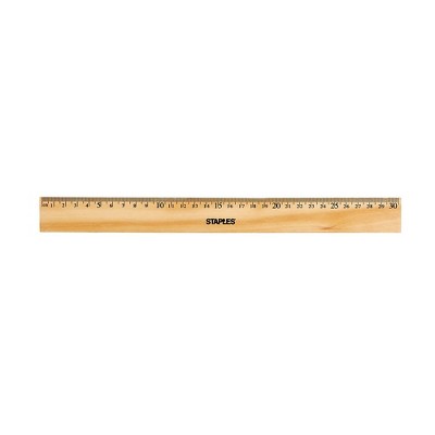 Staples 12" Wood/Brass Double Edge Ruler (51890) 2773010