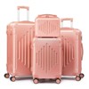 Karl Home 4 Piece Set ABS Trolley Cases Iron Trolley Rod Pink - 2 of 2