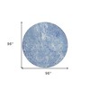 Sky Blue And Navy Blue Abstract Washable Indoor Outdoor Area Rug - 3 of 4