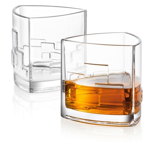JoyJolt Revere Scotch Glass 11 Oz Set of 2 Old Fashioned Whiskey Glasses 