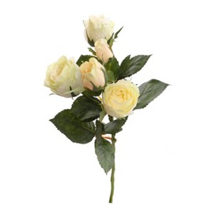 Floral Home 15.4" Cream Pink Rose Spray - 24-Piece - 1 of 3
