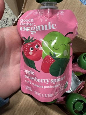 Apple Strawberry Spinach Fruit Puree Pouches - 38.04oz/12ct - Good ...