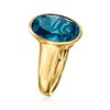Ross-Simons 7.00 Carat Bezel-Set London Blue Topaz Ring in 18kt Gold Over Sterling - 3 of 4