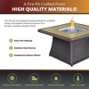 Kinger Home 42-inch Propane Fire Pit Table with Tile Tabletop, 50,000 BTU CSA Certified, Rattan Wricker Aluminum Frame, Accessories Included, Brown - 3 of 4