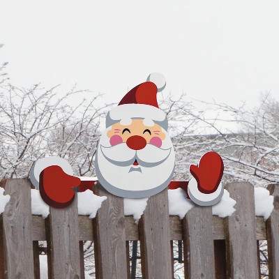 Santa Fence Peeker Christmas Decoration : Target