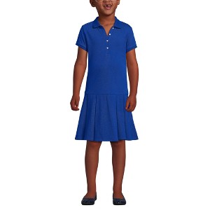 Lands' End School Uniform Kids Short Sleeve Mesh Pleated Polo Dress - 1 of 4