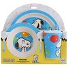 Peanuts Fun Times 5 Piece Kid's Bamboo Melamine Dinnerware Set in Blue - 2 of 4