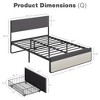 Jojoka Upholstered Bed Frame with 2 Storage Drawers, Linen Headboard & Footboard, Steel Slat Support, No Box Spring Needed - 2 of 4