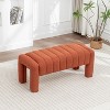 SEYNAR Modern Glam Teddy Velvet Fabric Rectangle Ottoman - 4 of 4