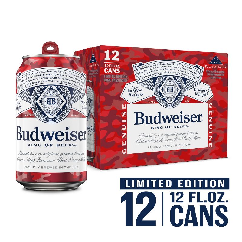 Budweiser Lager Beer - 12pk/12 fl oz Cans, 3 of 15