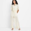 Women's Short Sleeve Embroidered Tie-Front Blouse - Future Collective - 3 of 3