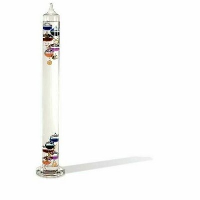 Wind & Weather Clear Glass Tabletop Galileo Thermometer with Colorful Temperature Markers