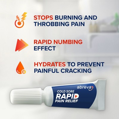 Abreva Rapid Pain Relief Cream with Lidocaine and Glycerin