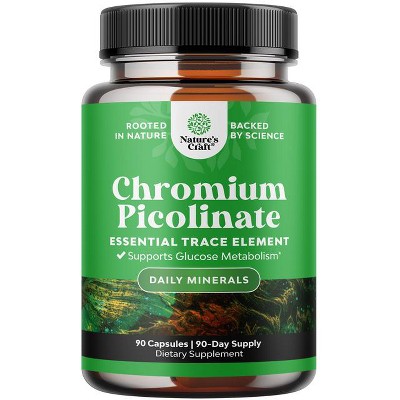 Chromium Picolinate Capsule, Bodybuilding Supplements for Brain Health, Energy, Focus, Memory & Clarity, Nature's Craft, 90ct