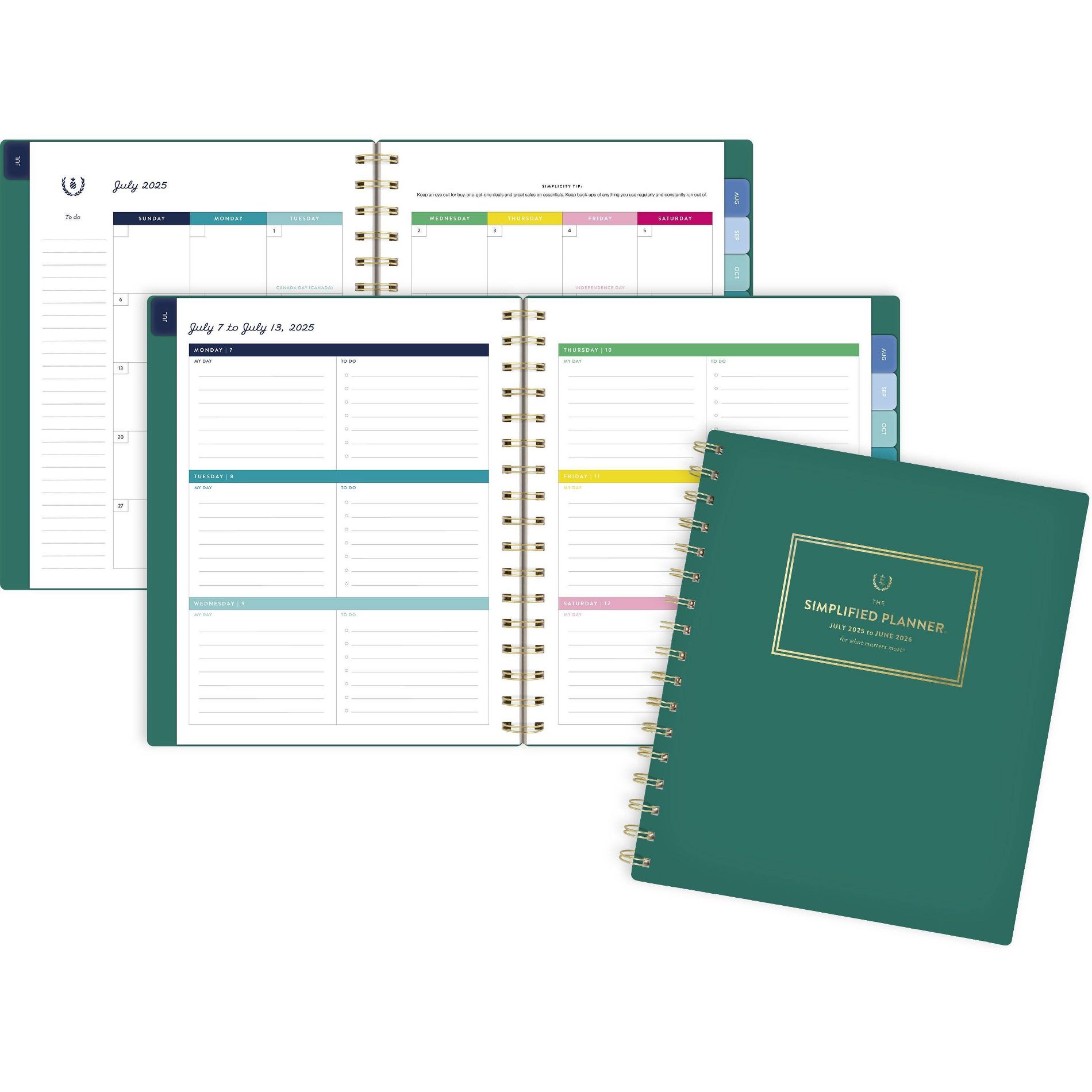 Emily Ley for At-A-Glance 2025-2026 Weekly/Monthly Planner 3/4"x7-7/8"x8-7/8" Green