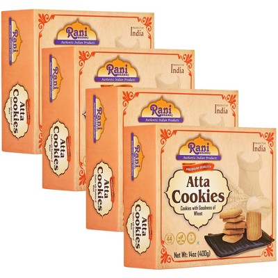 Atta Cookies - 14oz (400g) Pack of 4 - Rani Brand Authentic Indian Products