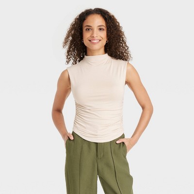 Yogalicious Jersey Fitted Mock Neck Tank Top - Sleet - Large : Target